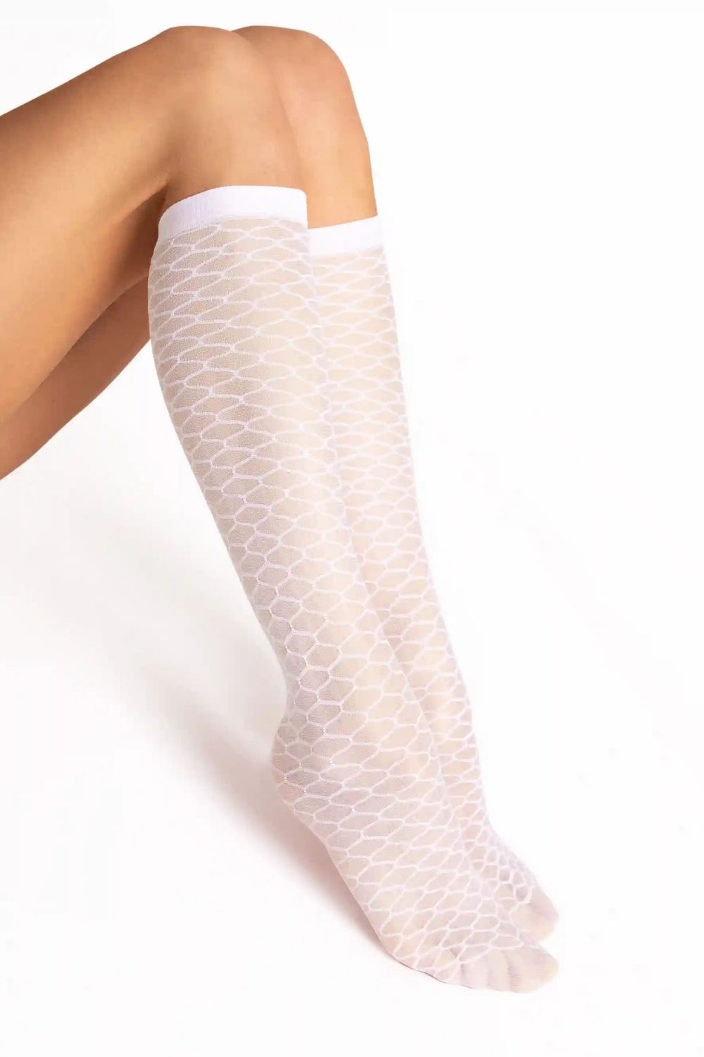 Chaussettes longues femme Fiore — blanc