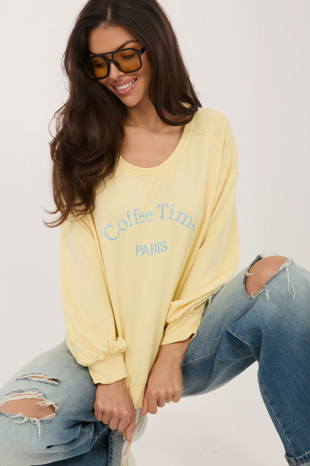 T-shirt femme Rue Paris Sweatshirt Sweatshirt — jaune