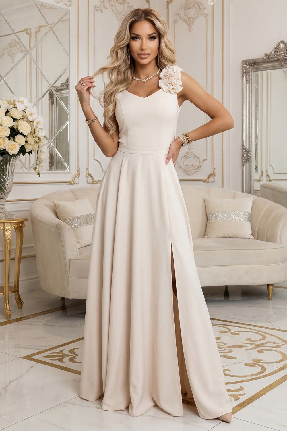 Robe femme Numoco De Soirée De — beige
