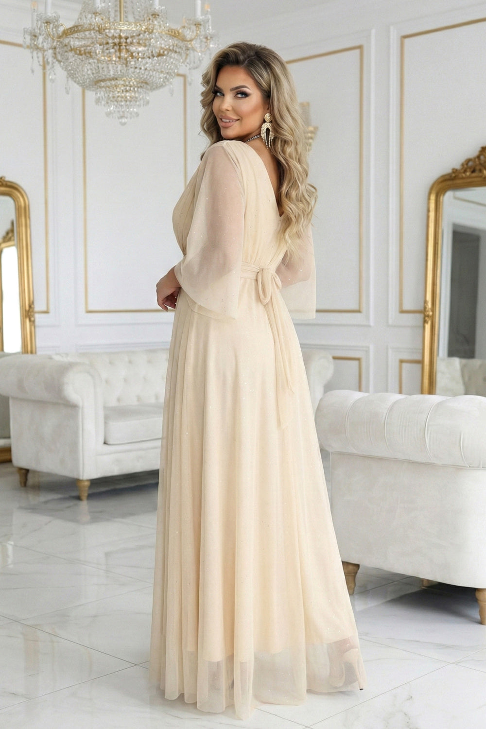 Robe femme Numoco Longue Longue — beige