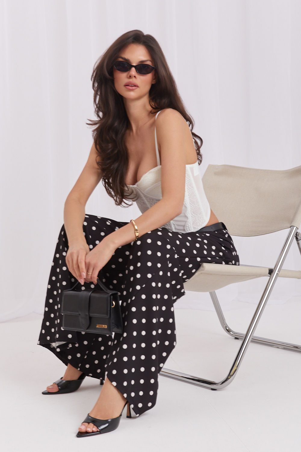 Chaussures à talons femme Italy Moda Pantalon Pantalon — noir