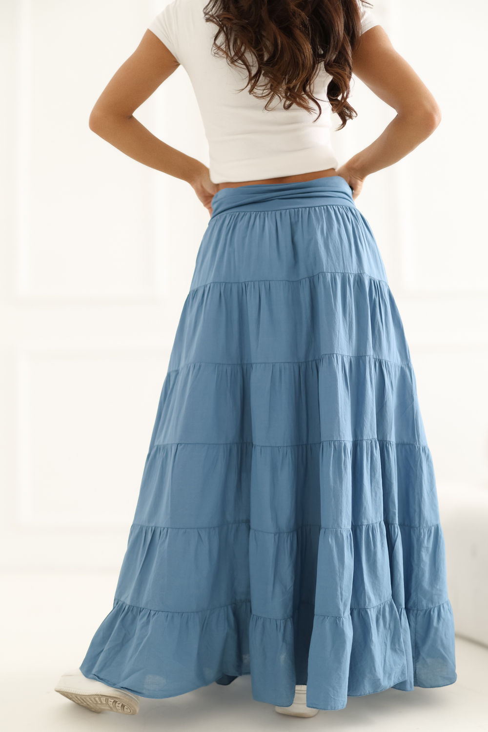 Jupe femme Italy Moda Longue Longue — bleu