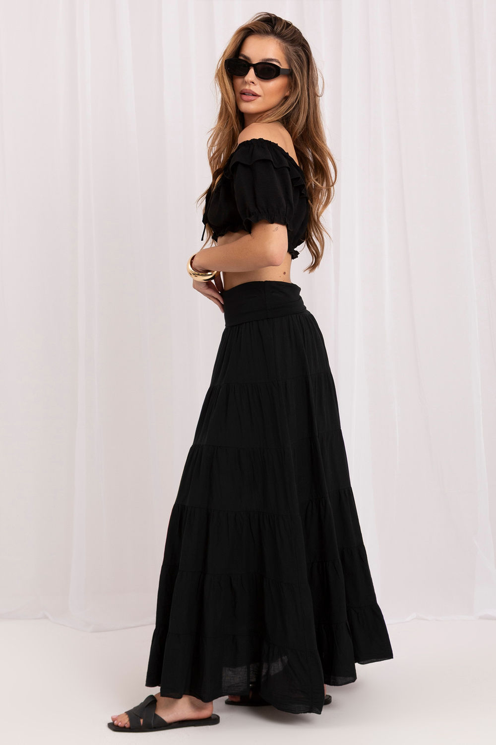 Jupe femme Italy Moda Longue Longue — noir