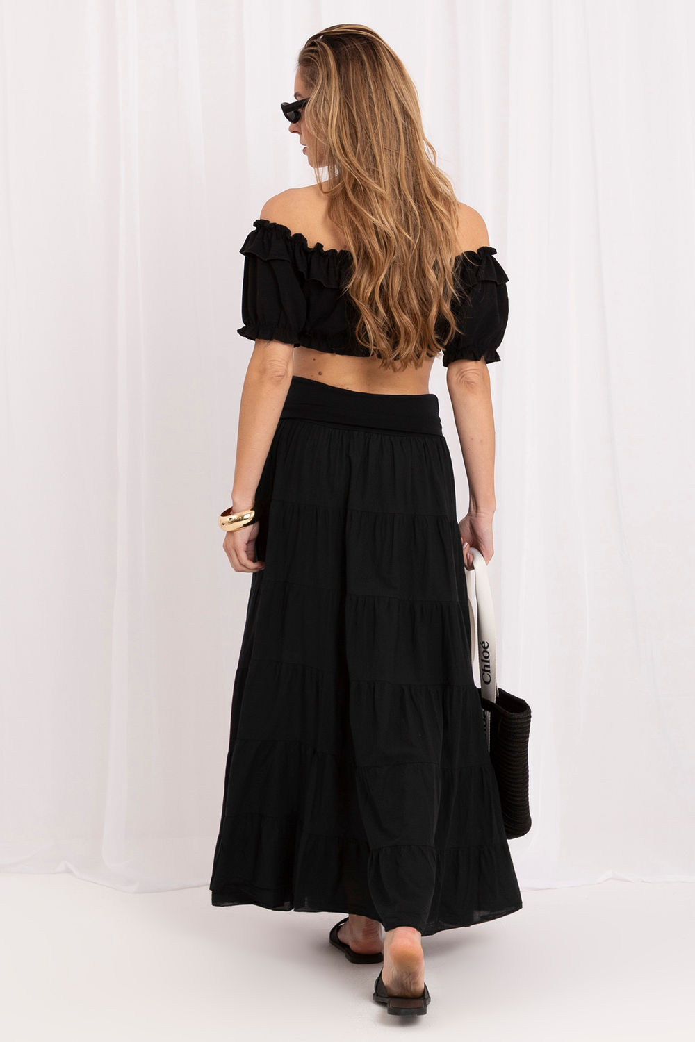 Jupe femme Italy Moda Longue Longue — noir