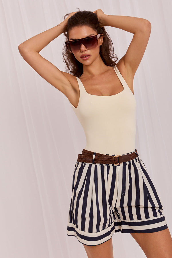 Chaussures à talons femme Italy Moda Shorts Shorts — bleu marine