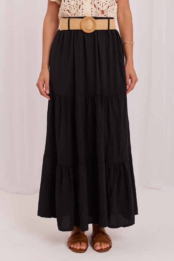 Jupe femme Italy Moda Longue Longue — noir