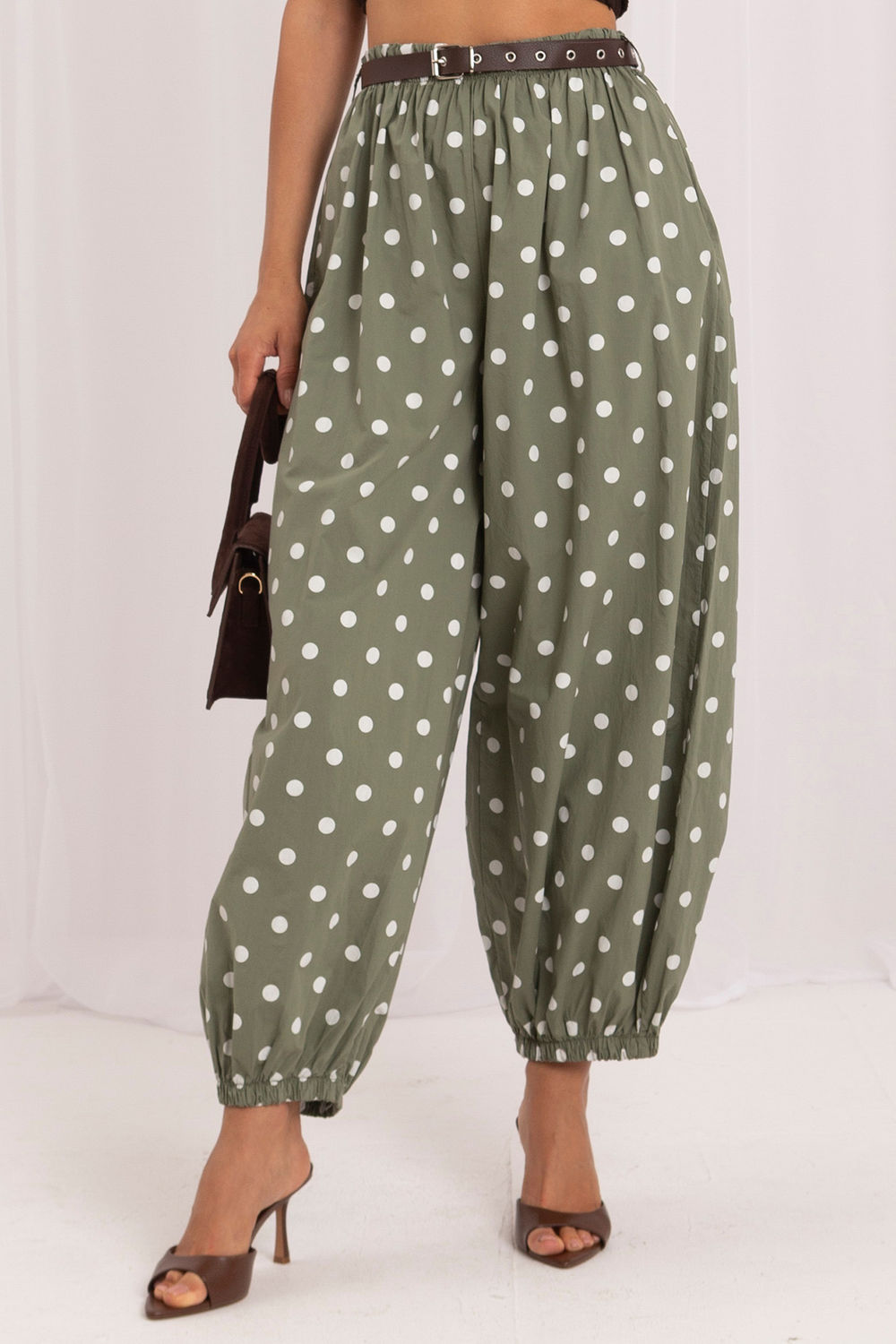 Chaussures à talons femme Italy Moda Pantalon Pantalon — vert