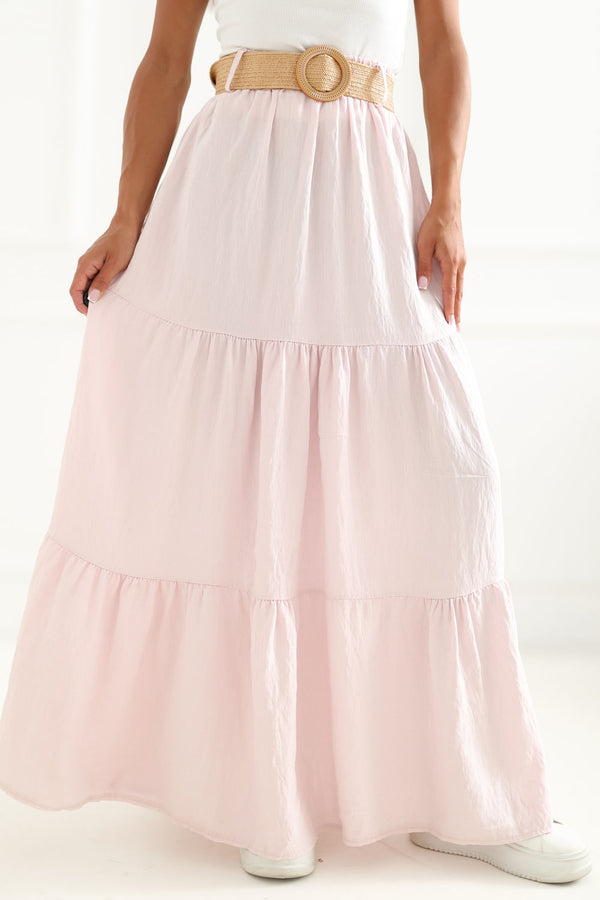 Jupe femme Italy Moda Longue Longue — rosé