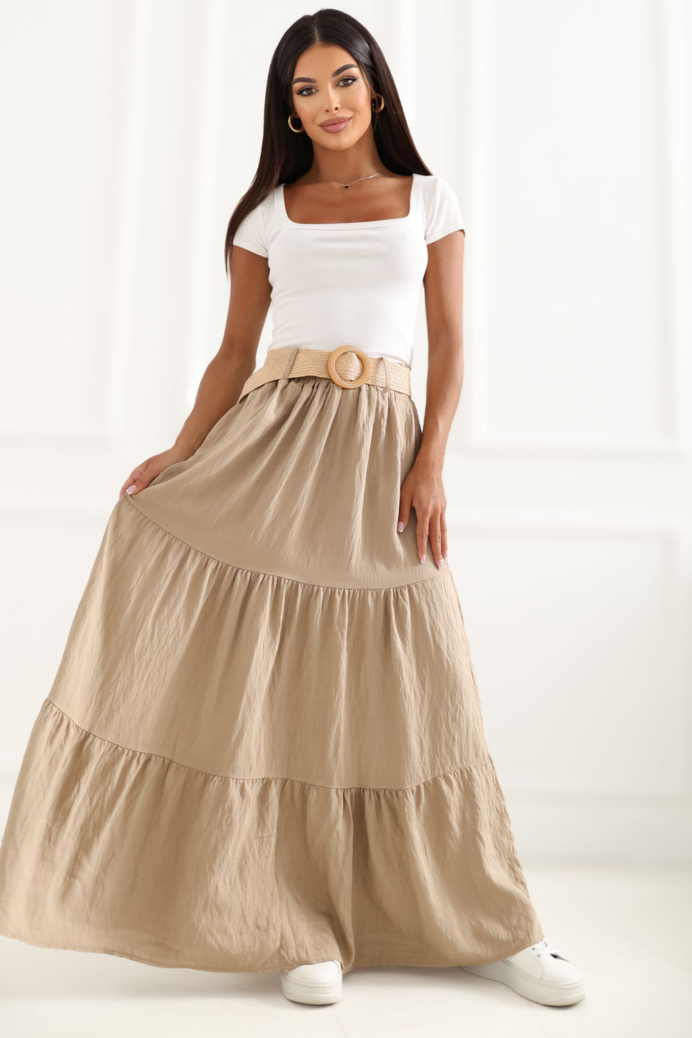 Jupe femme Italy Moda Longue Longue — brun