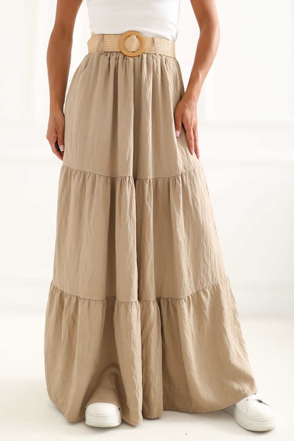 Jupe femme Italy Moda Longue Longue — brun