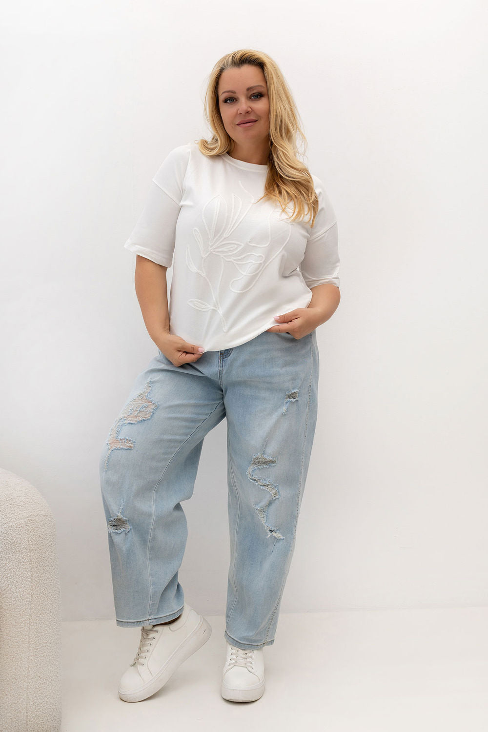 T-shirt femme Relevance Plus Size Plus — beige