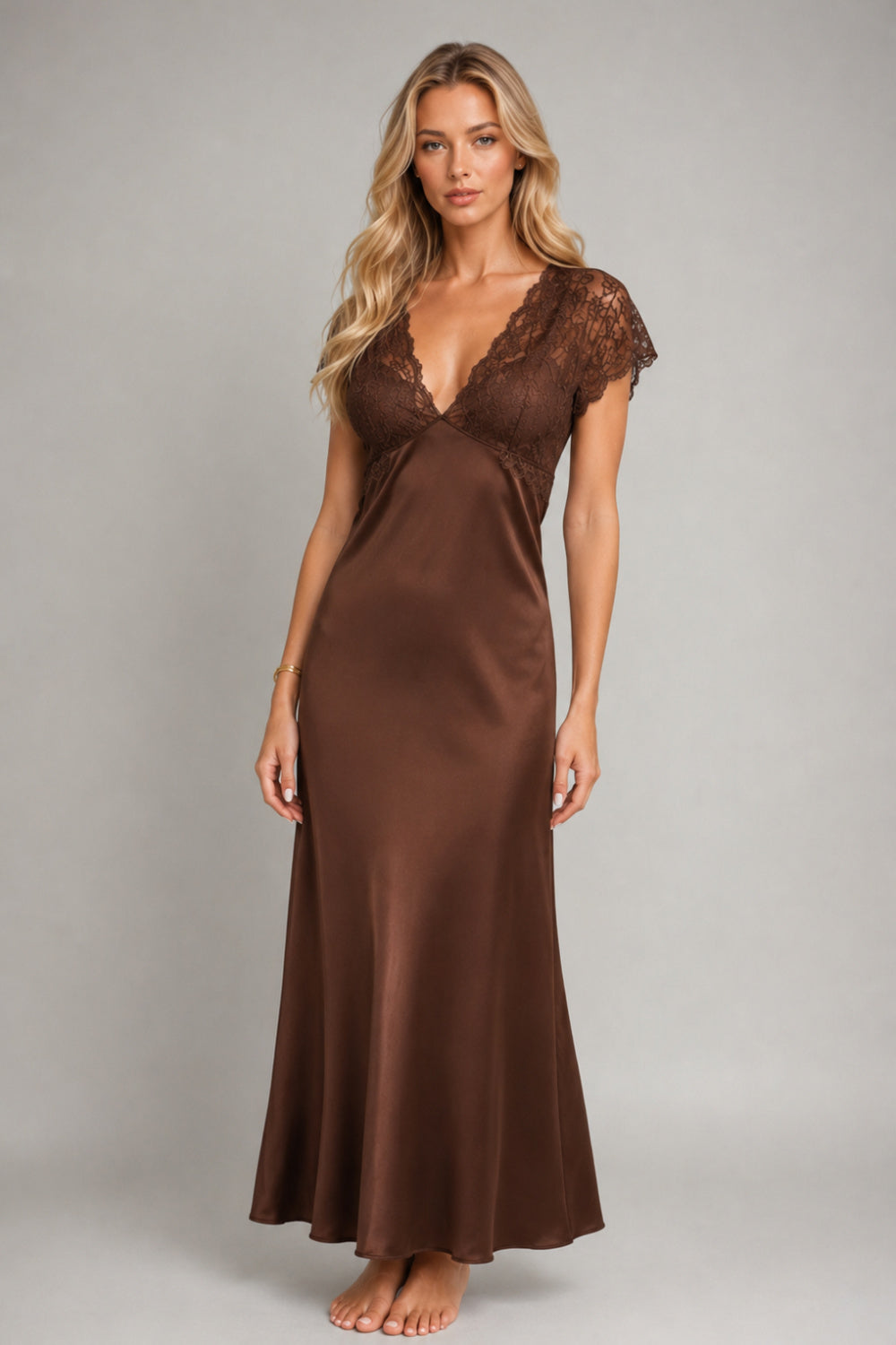 Nuisette femme Kalimo Chemise De Nuit — brun