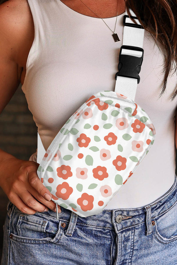 Pièce mode femme floral, zip — blanc