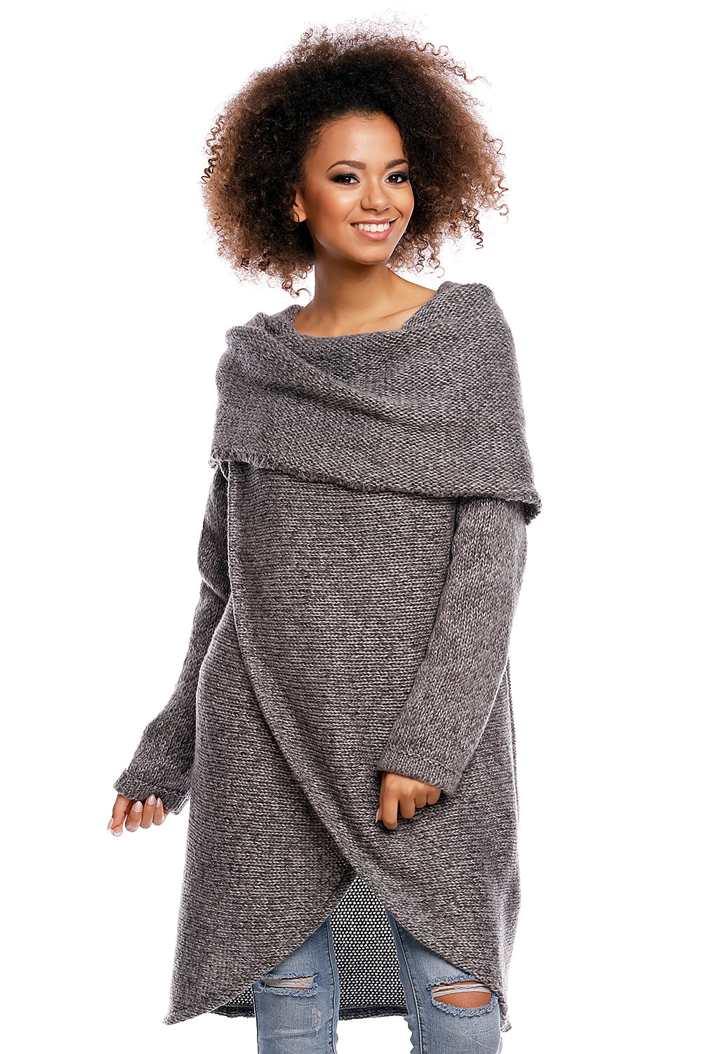 Pull femme PeeKaBoo Chandail Long Chandail — gris