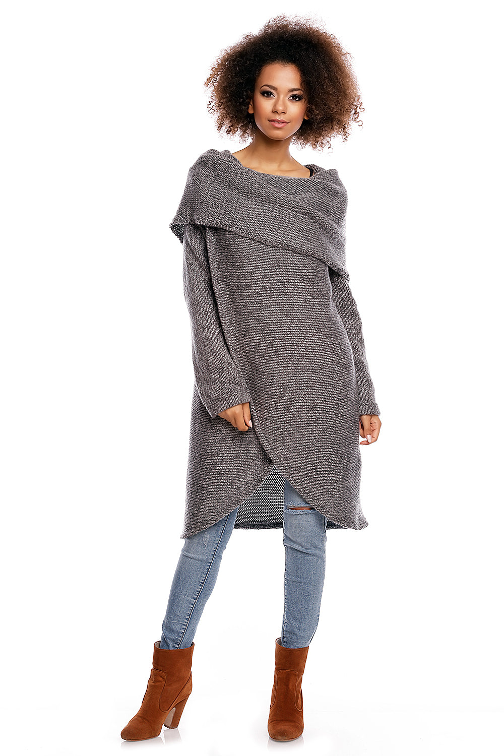 Pull femme PeeKaBoo Chandail Long Chandail — gris