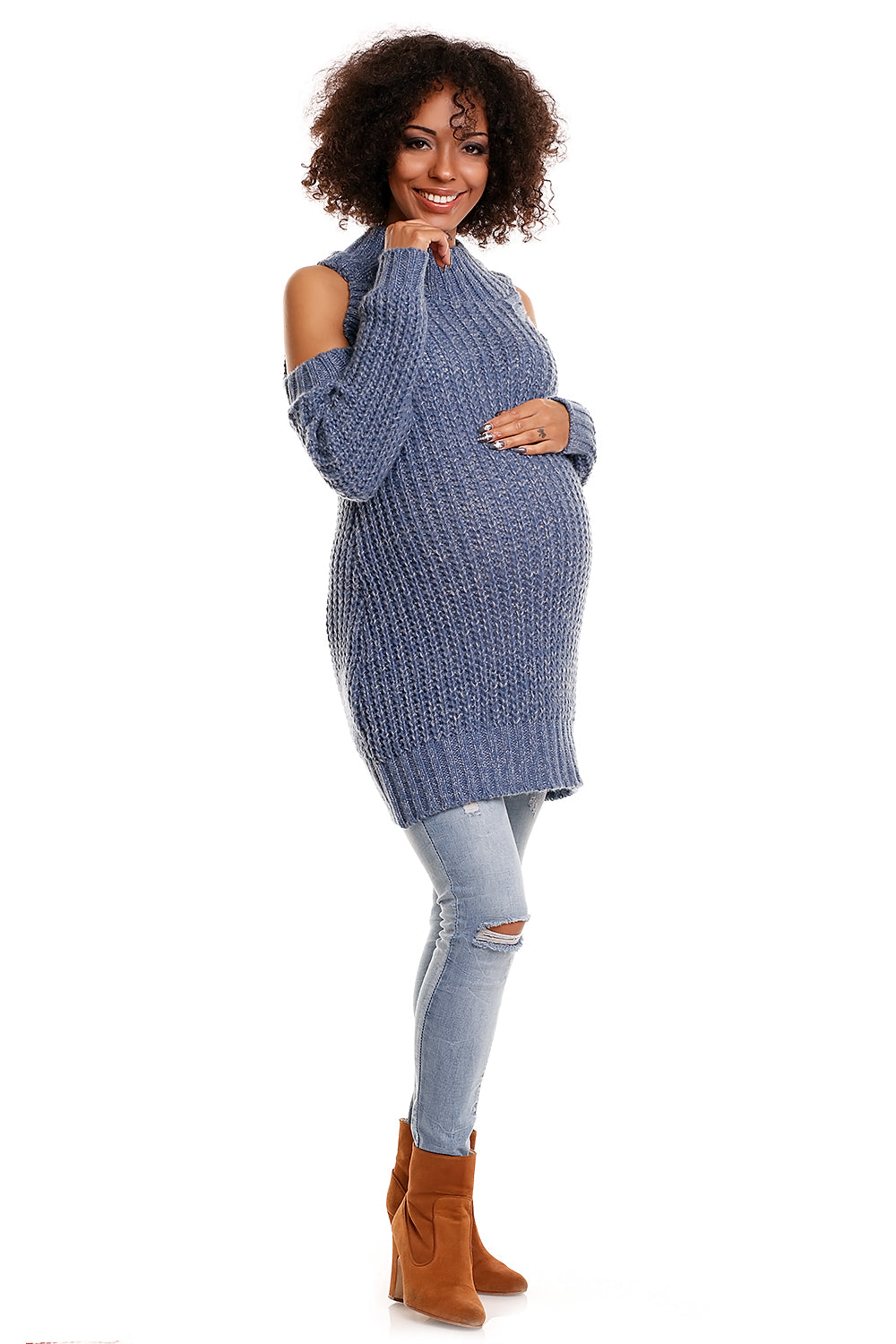 Chandail grossesse femme PeeKaBoo — bleu