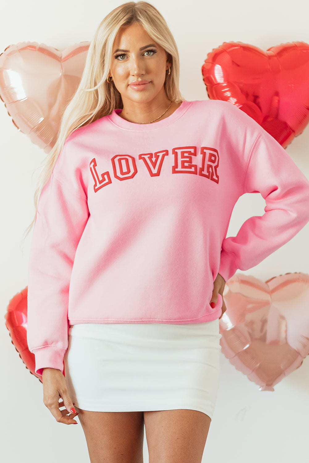 Sweat femme épaules tombantes — rose