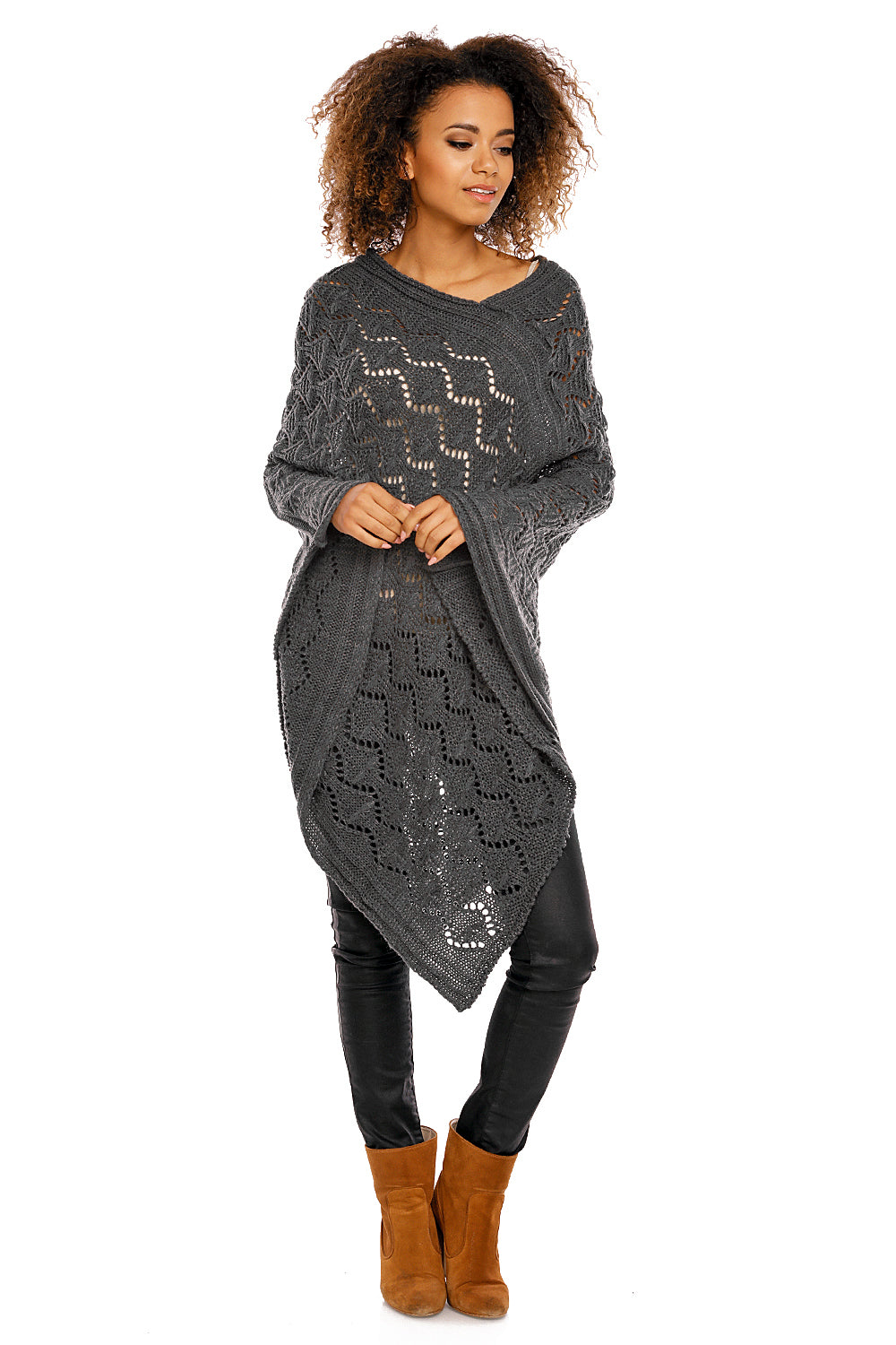 Poncho femme PeeKaBoo — gris