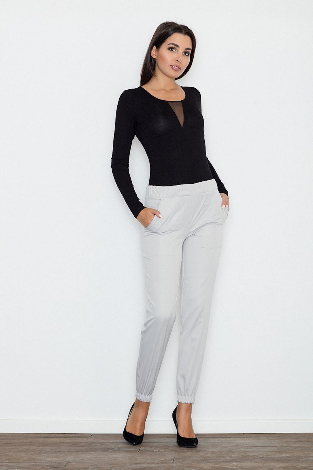 Chaussures à talons femme Figl Pantalon Pantalon — gris
