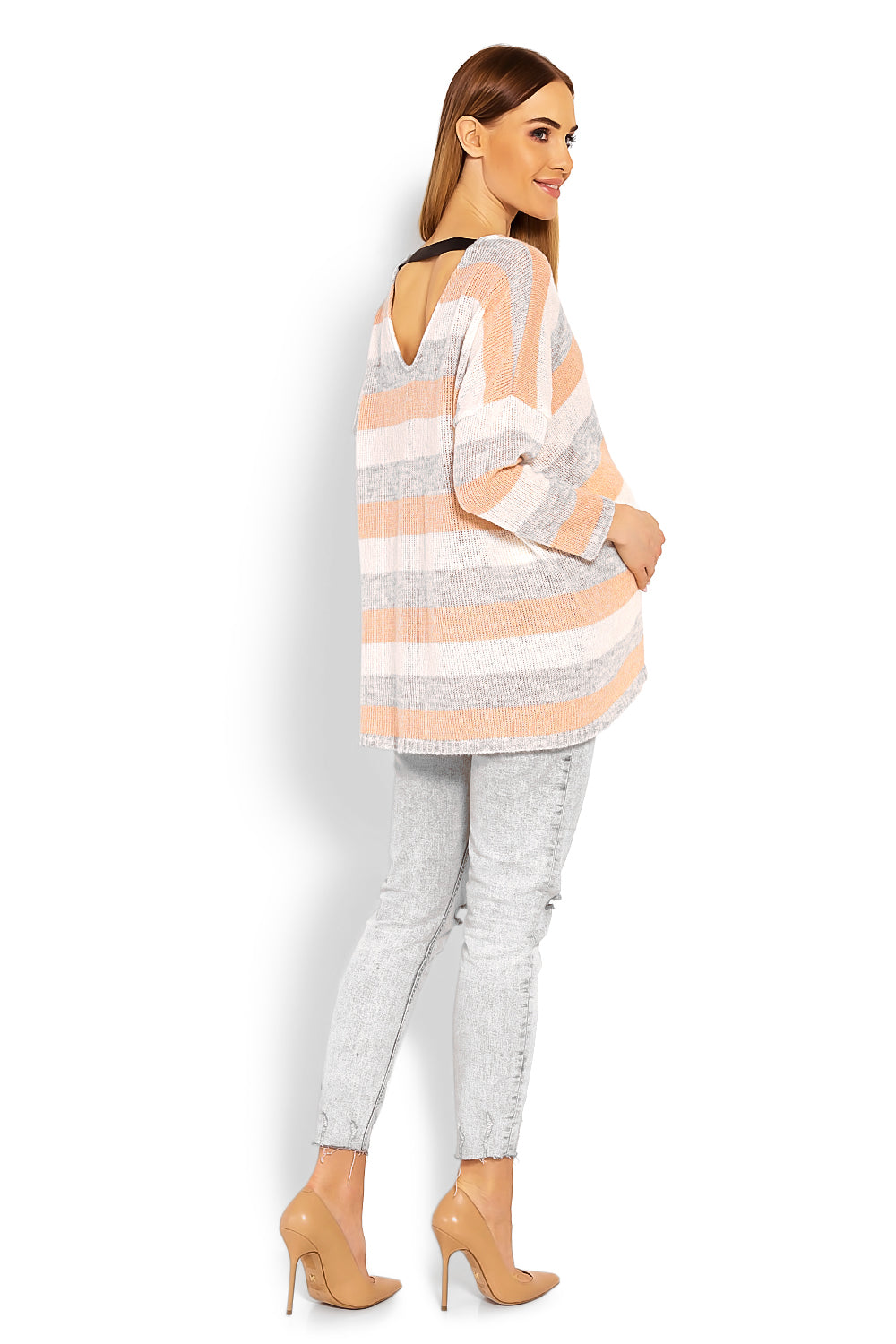 Pull femme PeeKaBoo Chandail Grossesse Chandail — orange