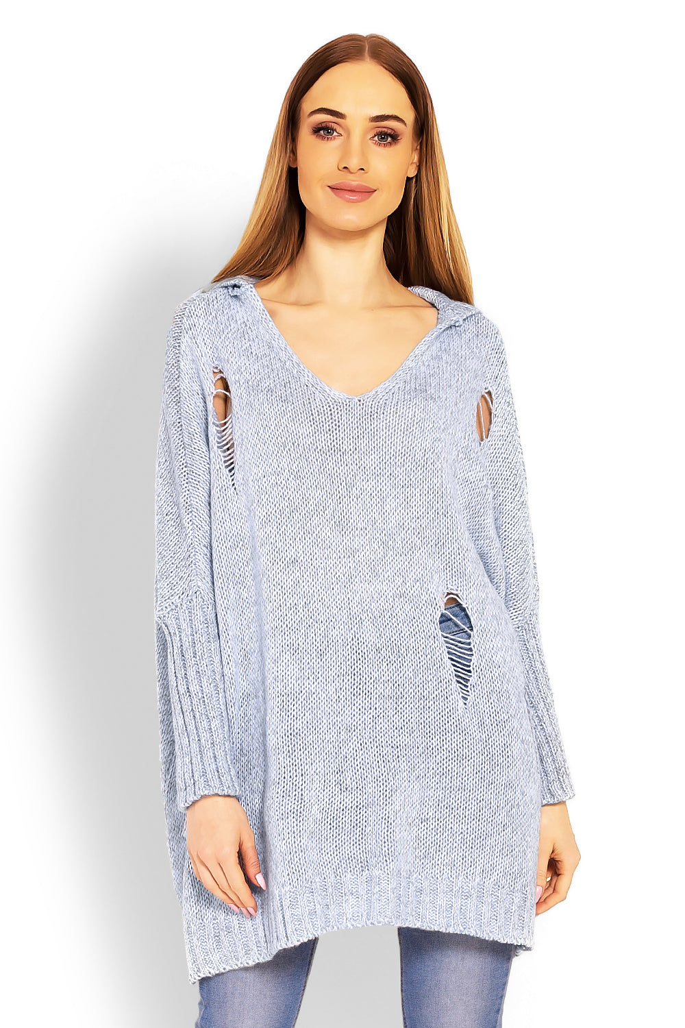 Pull femme PeeKaBoo Chandail Long Chandail — bleu
