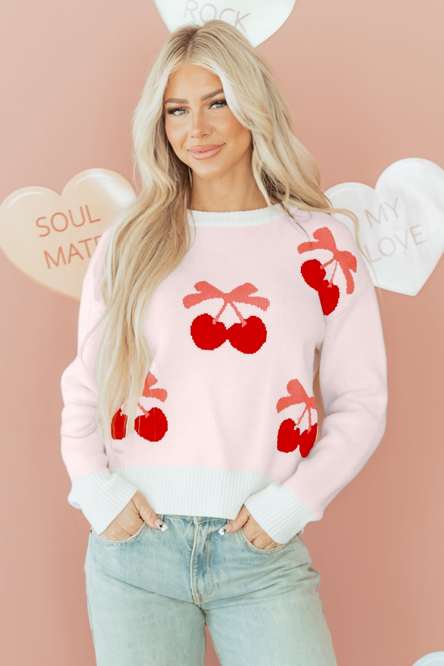 Pull femme épaules tombantes — blanc