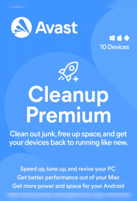 Avast Cleanup Premium (PC, Android, Mac) 10 Devices, 2 Years - Avast Key - GLOBAL
