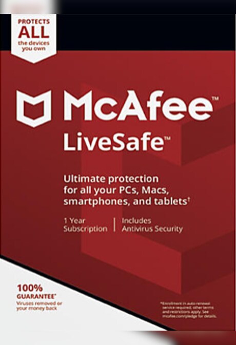 McAfee Livesafe 5 Devices 1 Year Key GLOBAL