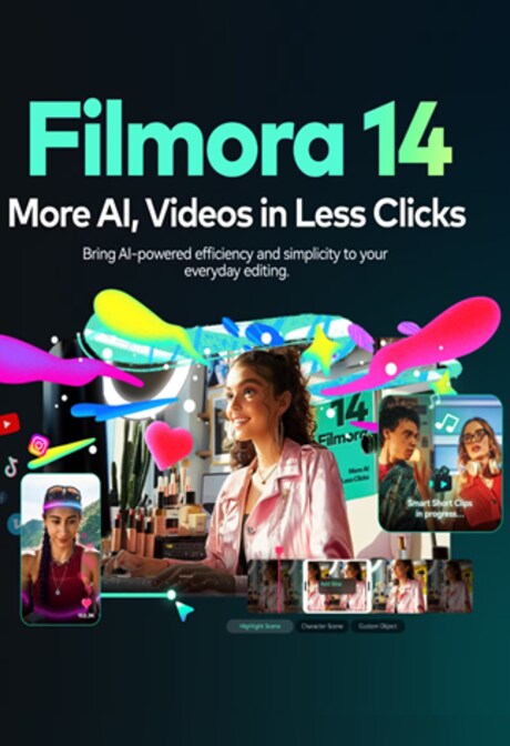 Wondershare Filmora 14 Video Editor (1 Device for each OS) (PC) 1 Device, Lifetime  - Wondershare Key - GLOBAL