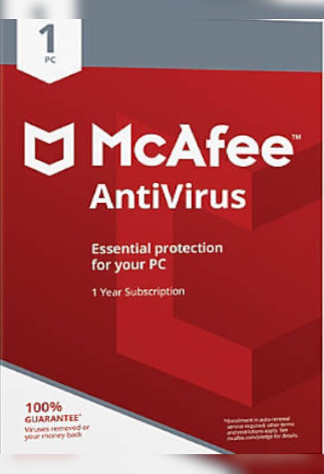 McAfee AntiVirus PC 1 Device 1 Year McAfee Key GLOBAL