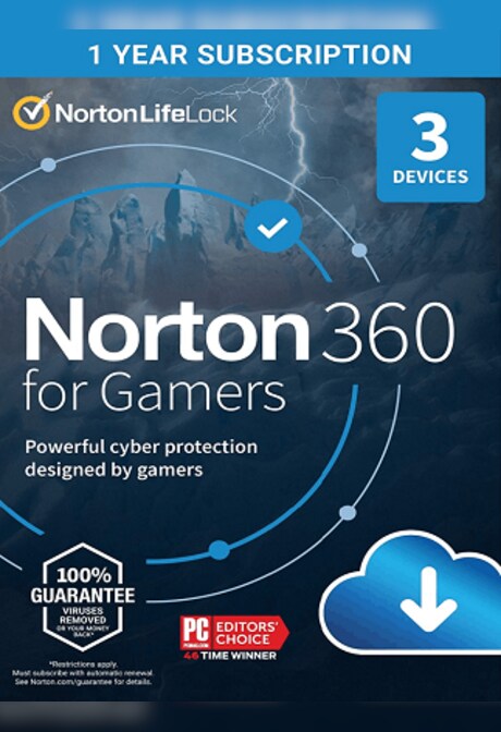 Norton 360 for Gamers (PC, Android, Mac, iOS) 3 Devices, 1 Year - NortonLifeLock Key - UNITED KINGDOM