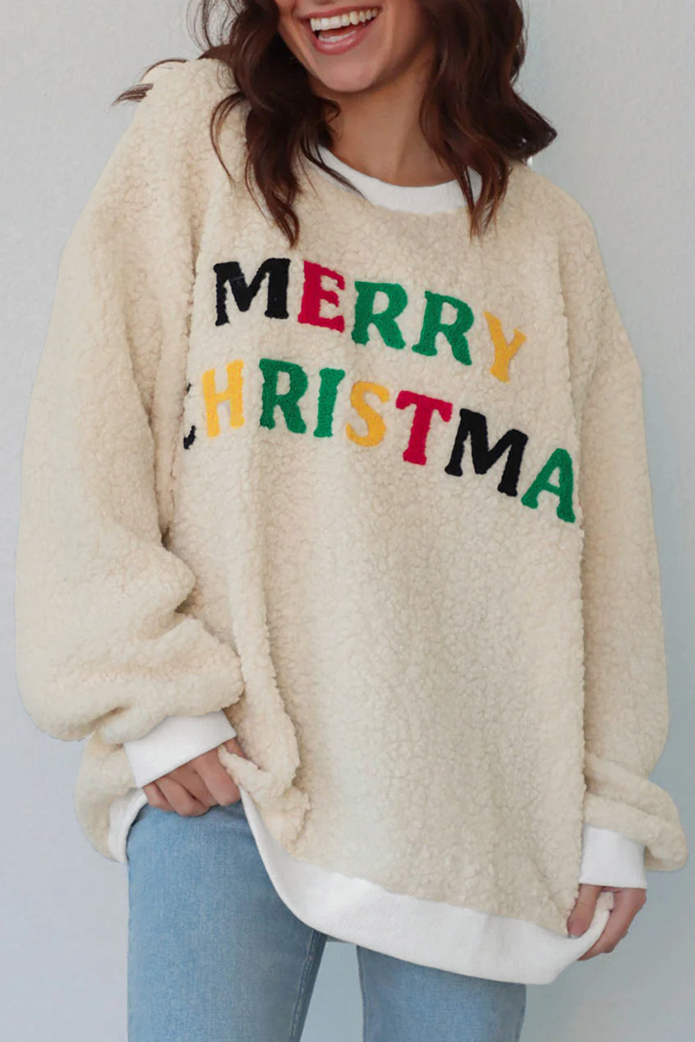 Sweat femme brodé, Noël — multicolore