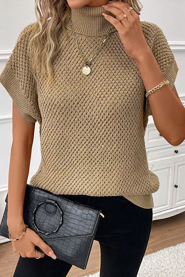 Pull femme manches courtes — kaki