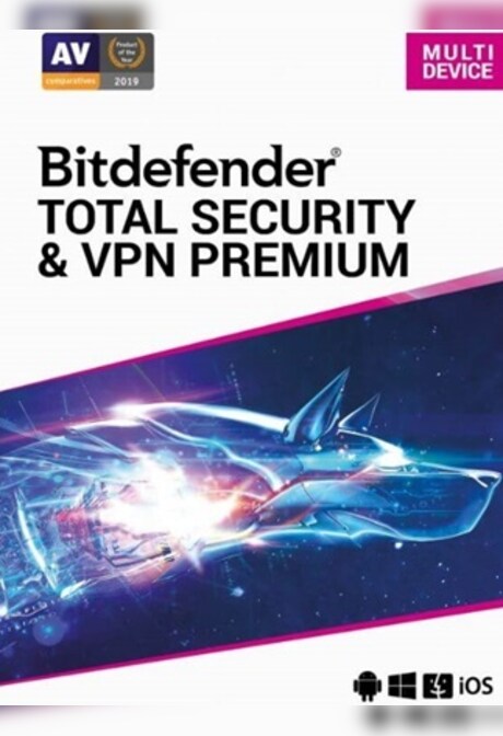 Bitdefender Total Security + Premium VPN (PC, Android, Mac, iOS) (10 Devices, 1 Year)  - Bitdefender Key - GLOBAL
