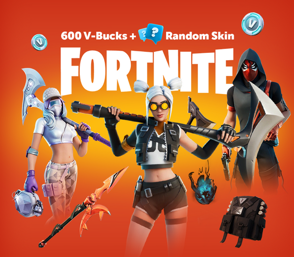 Fortnite - 600 V-Bucks + Random Skin AR XBOX One /