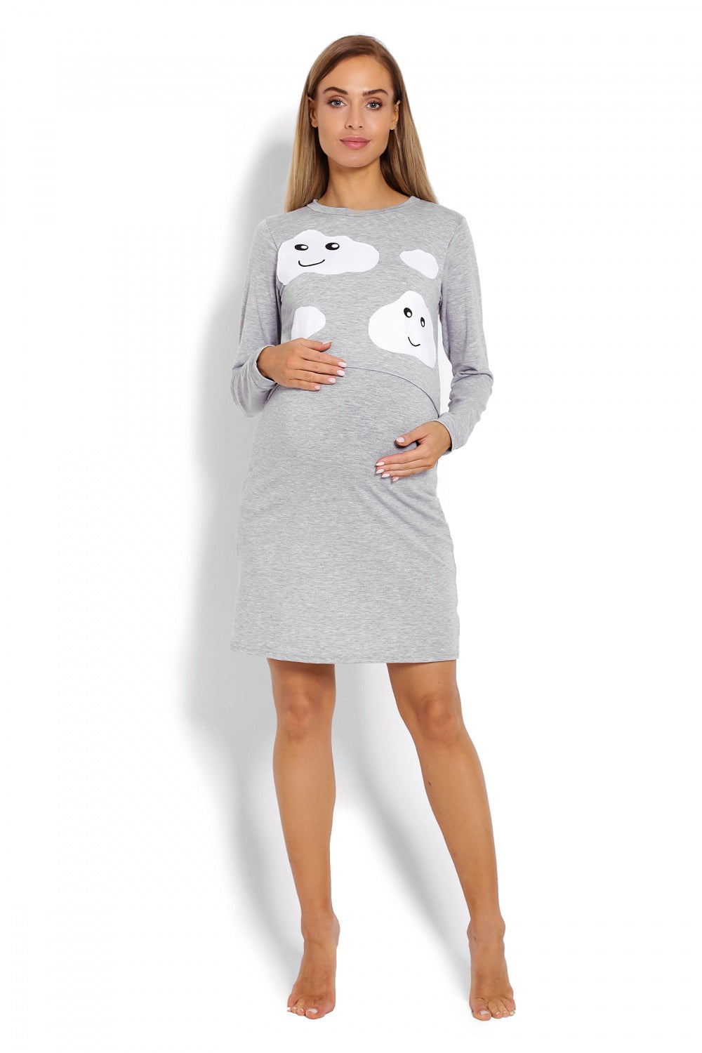 Chemise de nuit de grossesse femme PeeKaBoo — gris