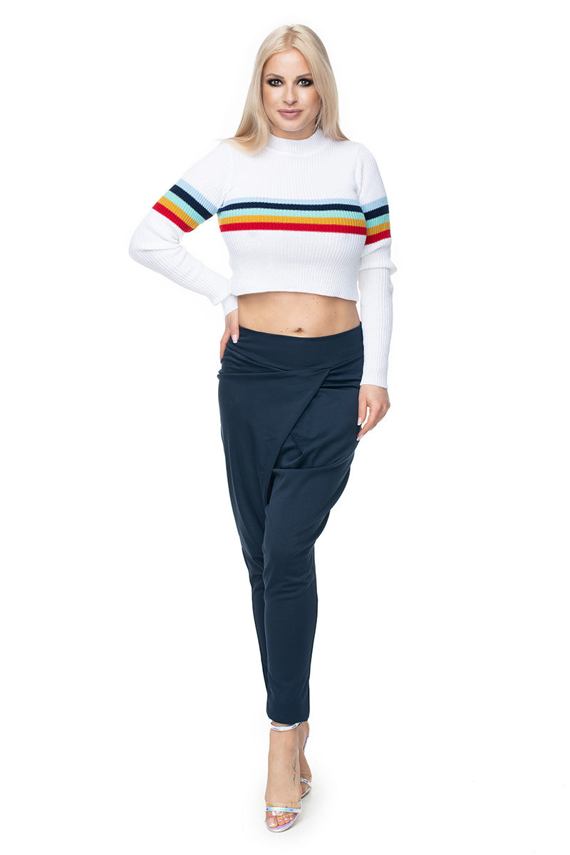Pull femme PeeKaBoo Chandail Court Chandail — blanc