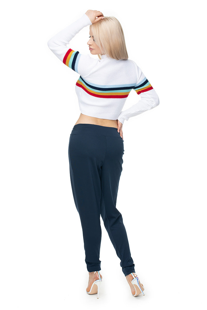 Pull femme PeeKaBoo Chandail Court Chandail — blanc