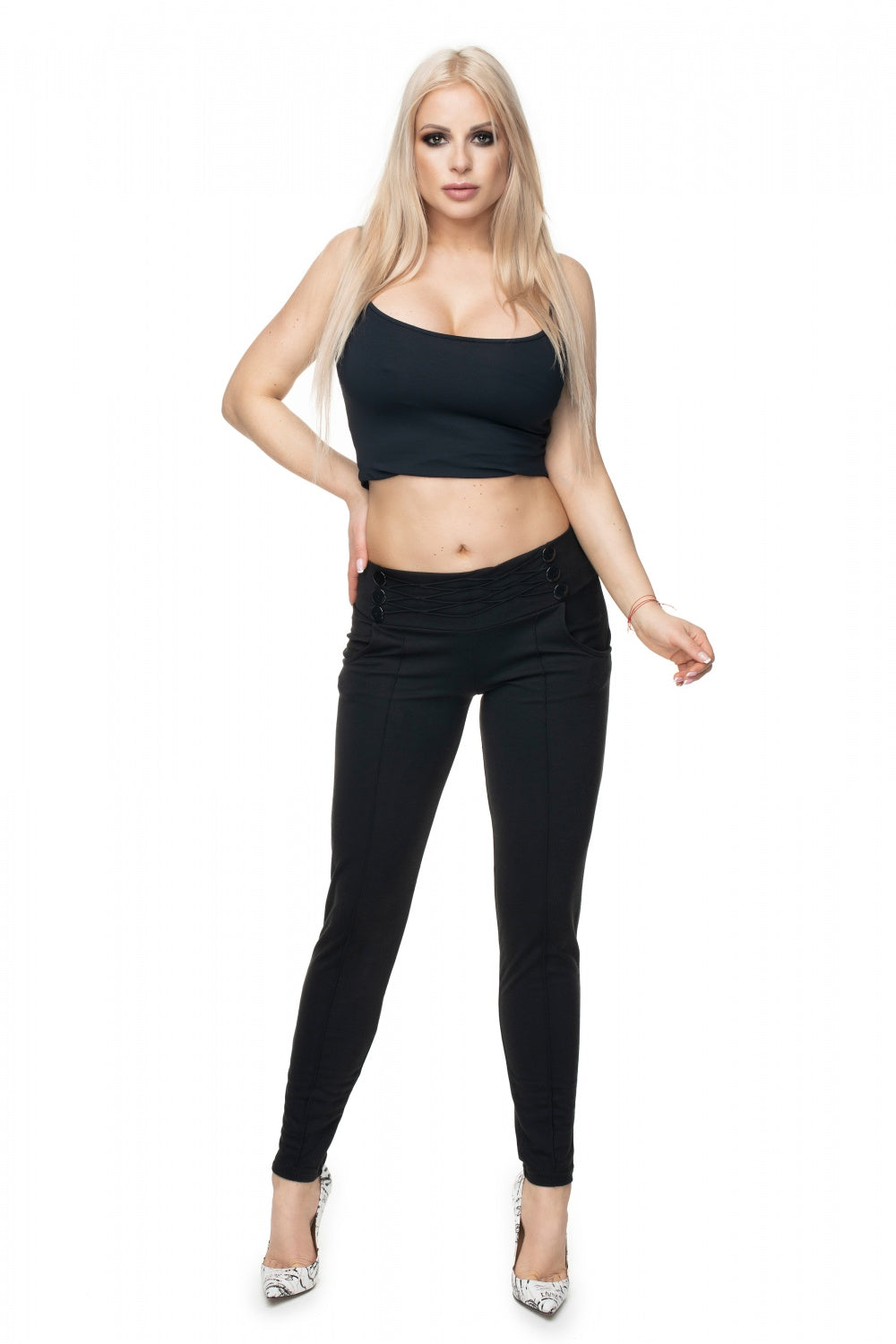 Chaussures à talons femme PeeKaBoo Pantalon Long Pantalon — noir