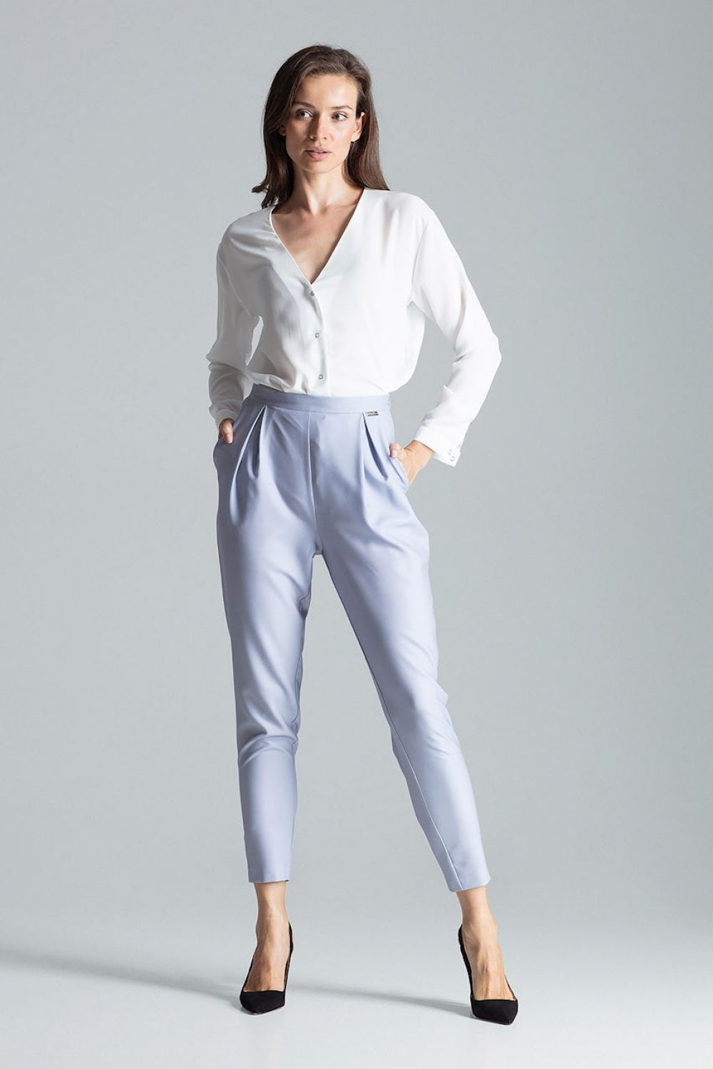Chaussures à talons femme Figl Pantalon Pantalon — gris