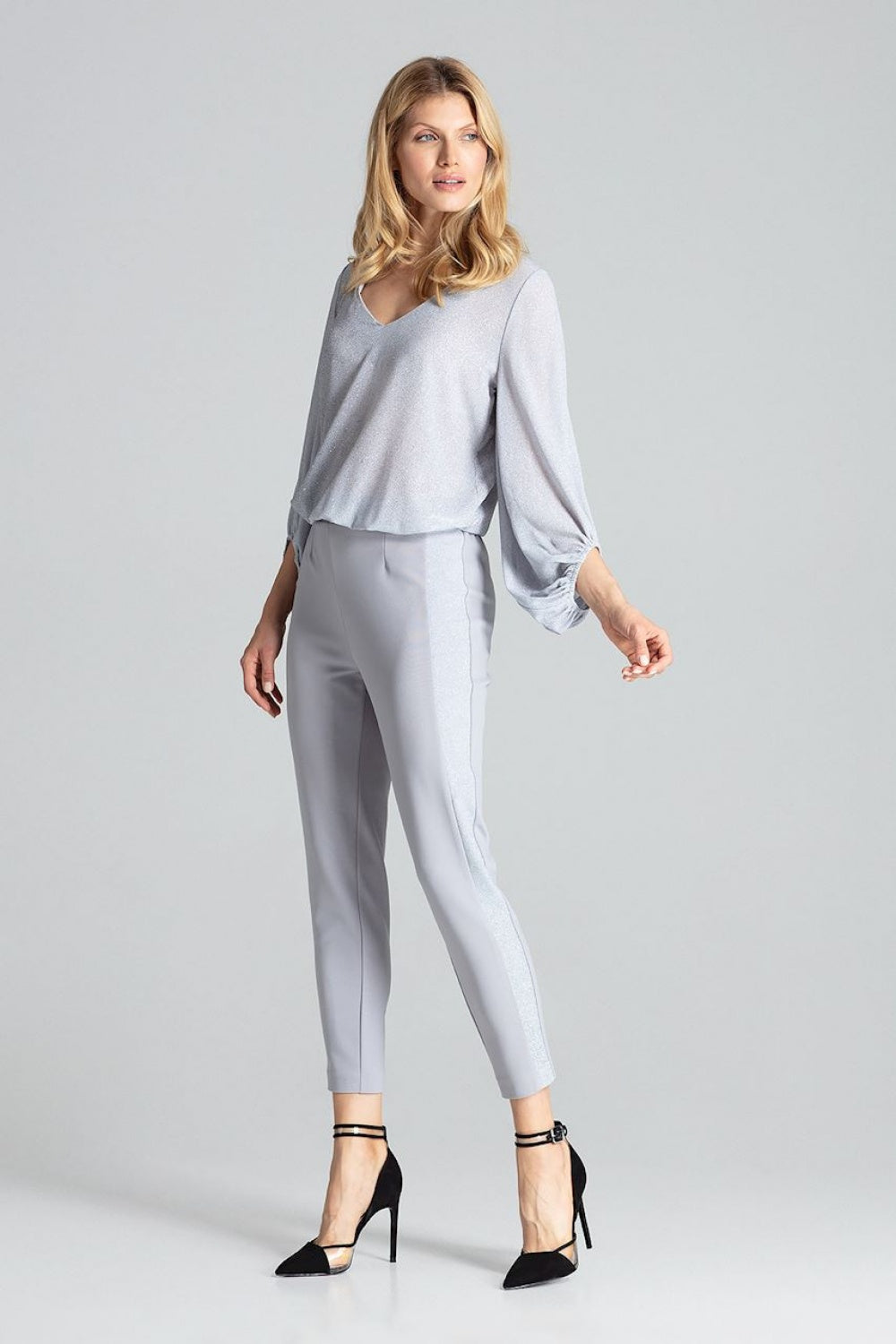 Chaussures à talons femme Figl Pantalon Pantalon — gris