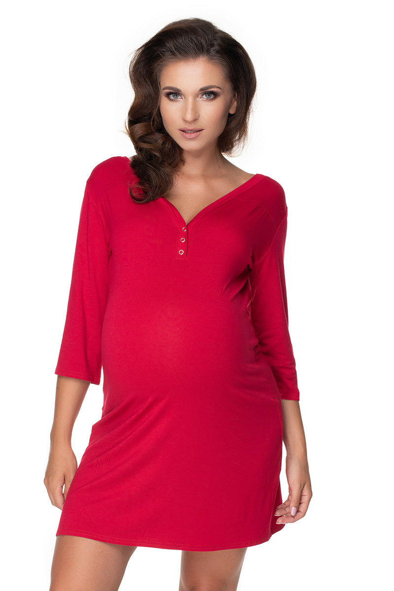 Chemise de nuit de grossesse femme PeeKaBoo — rouge