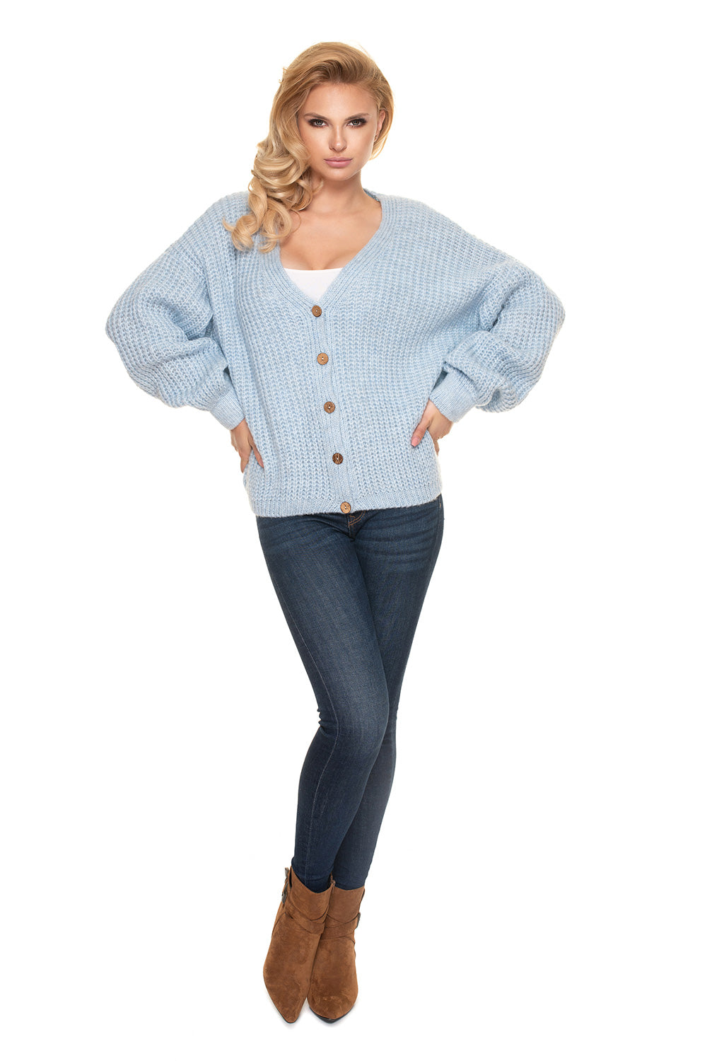 Cardigan femme PeeKaBoo — bleu