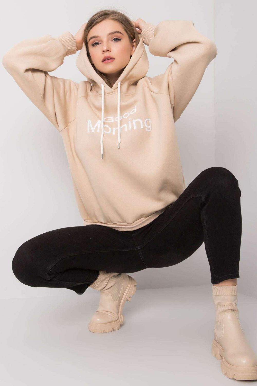 T-shirt femme Ex Moda Sweatshirt Sweatshirt — beige