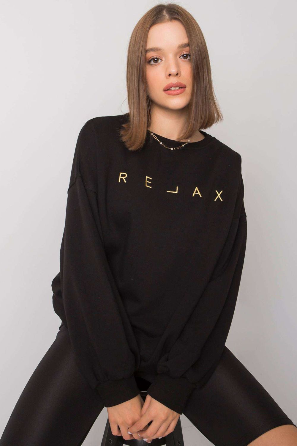 T-shirt femme Ex Moda Sweatshirt Sweatshirt — noir