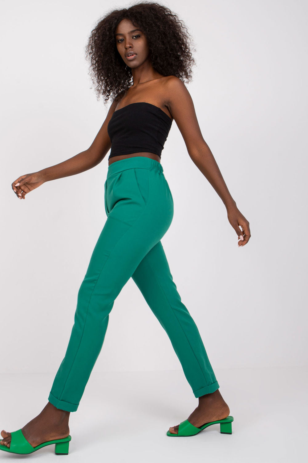 Chaussures à talons femme Italy Moda Pantalon Pantalon — vert