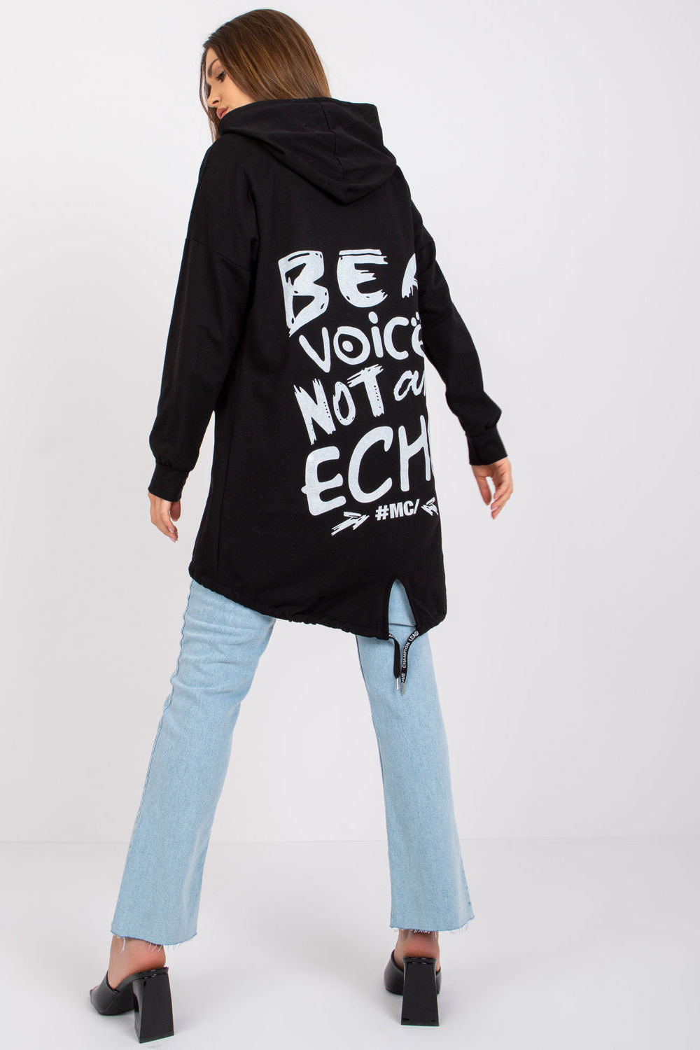T-shirt femme Italy Moda Sweatshirt Sweatshirt — noir