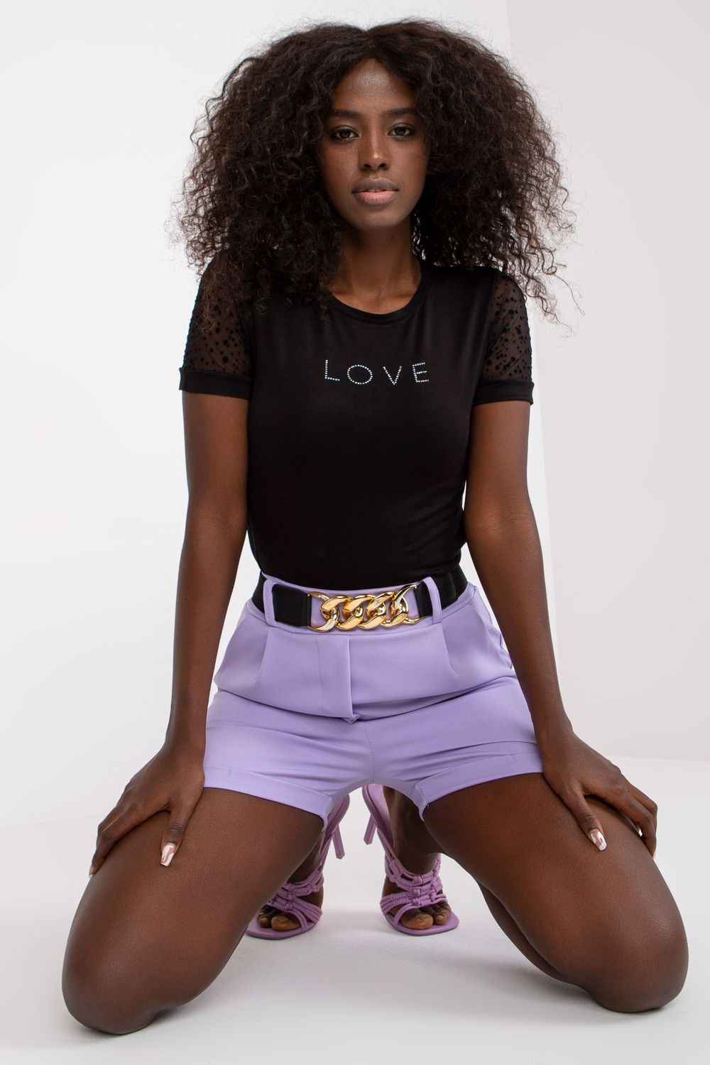Chaussures à talons femme Italy Moda Shorts Shorts — violet