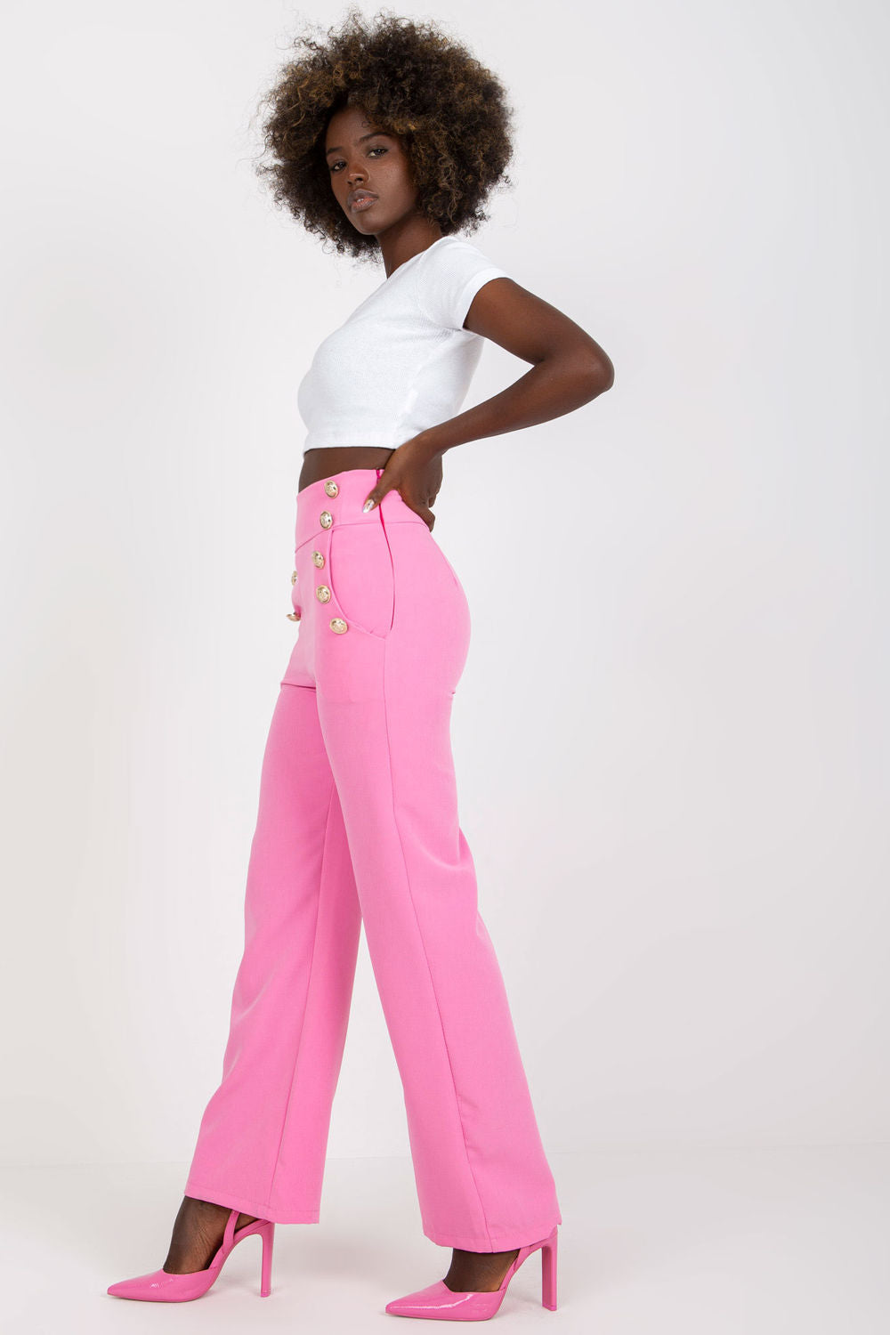 Chaussures à talons femme Italy Moda Pantalon Pantalon — rosé
