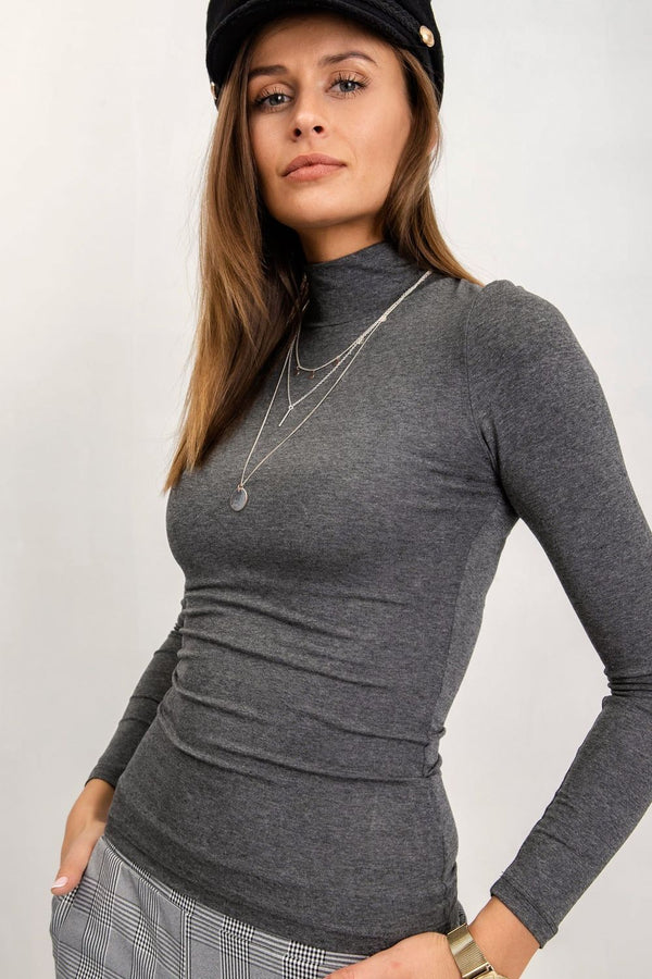 Pull femme Rue Paris Col Roulé Col — gris